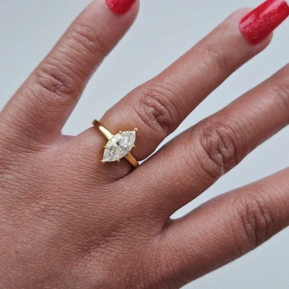 2ct Marquise Moissanite Solitaire Ring. Size 6 - Picture 7 of 11